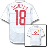 Nike Manchester United European Shirt 2003/05 with Scholes 18 printing.