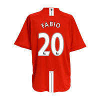 Manchester United Home Shirt 2007/09 with Fabio