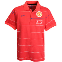 Manchester United Travel Polo Shirt - Red/White