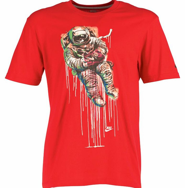 Nike Mens Air Moonman Drip T-Shirt Red