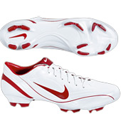 Nike Mens Mercurial Vapor II Firm Ground - Met White/ Varsity Red.