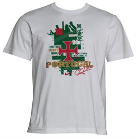 Mens Portugal Ronaldo Hero T-Shirt White