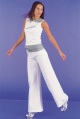mock layered-effect wide leg pants