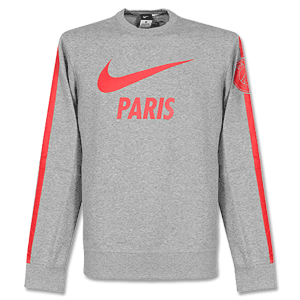 PSG Grey Core Crew Sweat Top 2014 2015