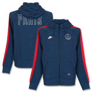 PSG Navy AW77 Full Zipped Hoody 2014 2015