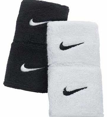 Set of 2 Wrist Sweatbands - Black and White
