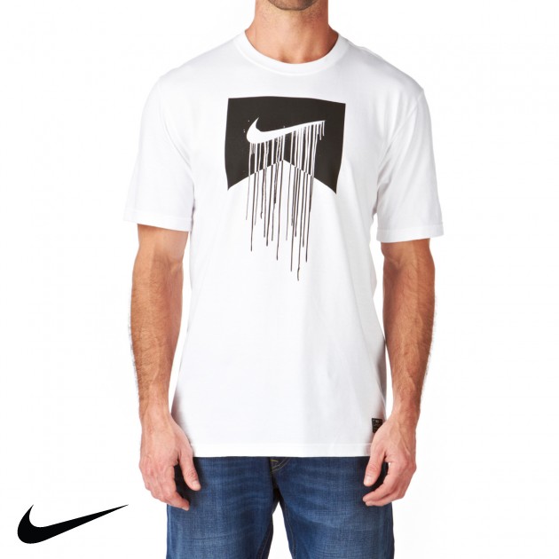 Mens Nike Skateboarding Drip Icon T-Shirt - White