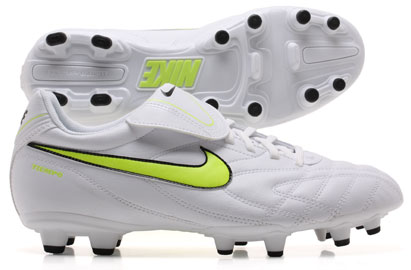 Tiempo Natural III FG Football Boots White/Volt