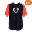 Nike Tiempo Short Sleeve Poly Top - BLACK/PIMENTO