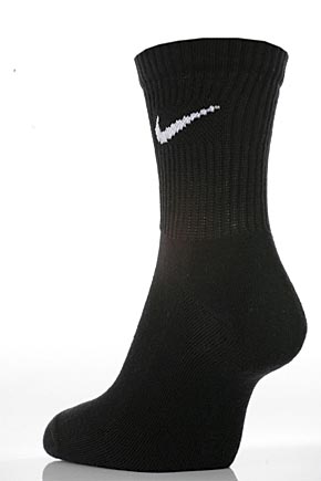 Unisex 2 Pair Nike Fit Dry Cushioned Sports Quarter Socks Black