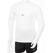 Nike V Neck Long Sleeve T Shirt White