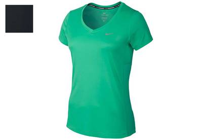 Nike Womens Miler Short Sleeve V-neck Run Top