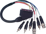 Nikkai Connect! SCART Plug to Phono and BNC Plugs 1.5m (