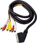 SCART Plug to Six Phono Plugs ( SCART-6x Phono