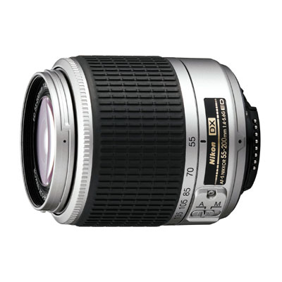 Nikon 55-200mm f4.5-5.6 G AF-S DX Sliver Lens