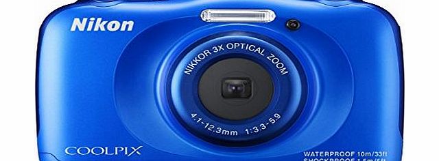 Nikon COOLPIX S33 Compact Digital Camera - Blue (13.2 MP, CMOS Sensor, 3x Zoom) 2.7 -Inch LCD