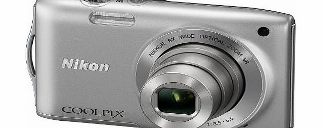 Nikon COOLPIX S3300 Compact Digital Camera - Silver (16MP, 6x Optical Zoom) 2.7 inch LCD