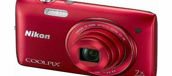 Nikon COOLPIX S3500 Compact Digital Camera - Red (20.1MP, 7x Optical Zoom) 2.7 inch LCD