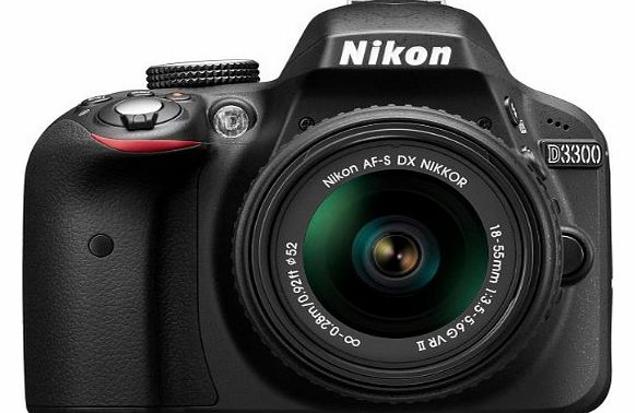 Nikon D3300 Digital SLR Camera with 18-55mm VR II Lens Kit - Black (24.2MP) 3.0 inch LCD
