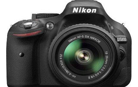 Nikon D5200 Digital SLR with 18-55mm VR II Compact Lens Kit - Black (24.1 MP) 3.0 inch LCD