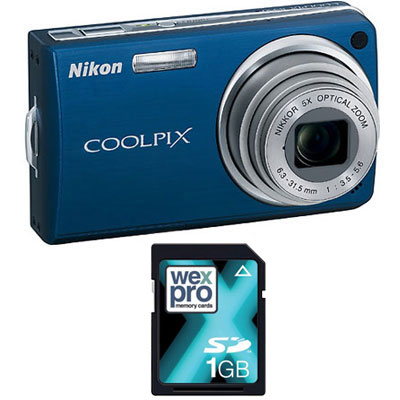 S550 Blue Compact Camera with 1GB SD Card