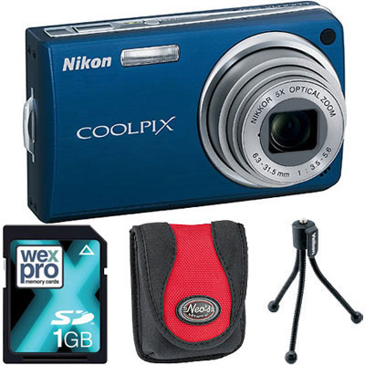 S550 Blue Compact Camera with Bag, 1GB SD