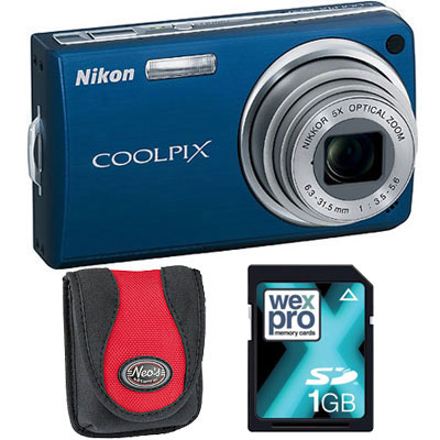 Nikon S550 Blue Compact Camera with Bag and
