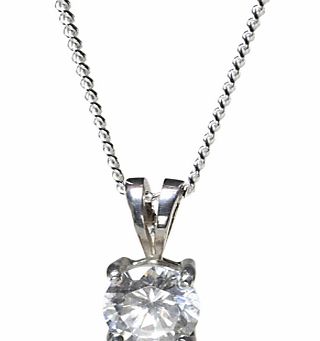 Nina B Sterling Silver Cubic Zirconia Solitaire