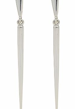 Sterling Silver Long Slim Drop Stud