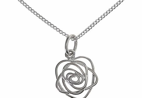 Nina B Sterling Silver Open Rose Pendant