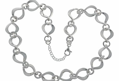 Sterling Silver Twisted Open Link Necklace