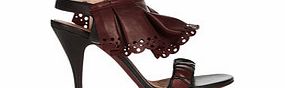 Nina Ricci Brown laser-cut panel high heels