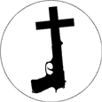 Gun Cross Button Badges