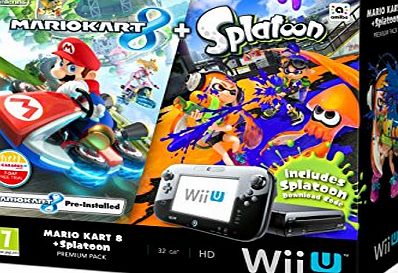 Nintendo Wii U 32GB Mario Kart 8 and Splatoon Premium Pack - Black