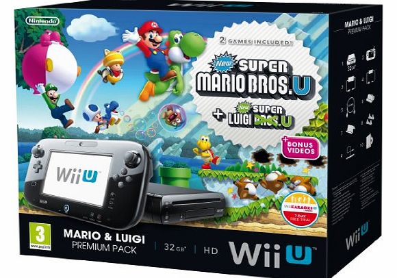 Wii U 32GB New Super Mario Bros and New Super Luigi Bros Premium Pack - Black (Nintendo Wii U)