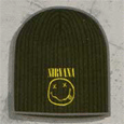 Nirvana Smiley On Olive Beanie