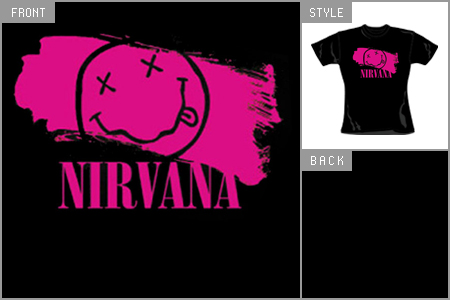 Nirvana (Stripey Pink) Fitted T-shirt cid_5844SKBP