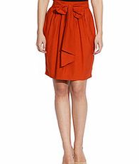 NISSA Orange bow front knee length skirt