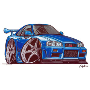 nissan Skyline R34 - Blue Kids T-shirt