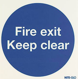 Nite-Glo, 1228[^]71487 ``Fire Exit Keep Clear`` Sign 150 x