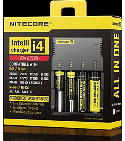 Genuine Nitecore I4 Intellicharge 2014 Brand New Version + REAL NEW Package All-New Highly Advanced Smart Charger For Li-ion Ni-MH And Ni-Cd Rechargeable Batteries And Apply An Appropriate Charging Mo