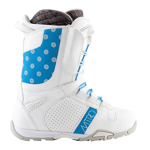 Ladies Nitro Crown TLS Snowboard Boots White / Cyan
