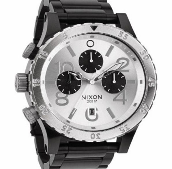 Nixon 48-20 Chrono Watch - Black / Silver