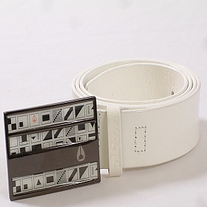 Nixon Enamel Squares Leather Belt - Black/White
