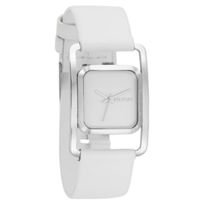 Ladies Nixon Dynasty Leather Watch. Silver White