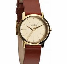 Nixon Ladies The Kenzi Leather Gold Saddle Watch