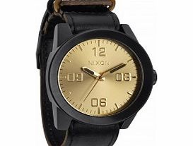 Nixon Mens Corporal Black Gold Watch