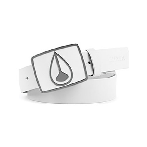 Nixon Mens Nixon Enamel Icon Leather Belt White