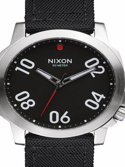 Nixon Mens Nixon Ranger 45 Nylon Watch - Black / Red