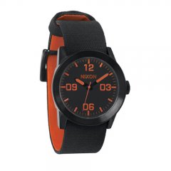 Nixon Mens Nixon The Private Watch All Black/ Orange